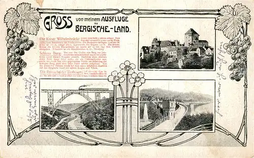 AK / Ansichtskarte Bergisches_Land Burg Wupper Schloss Burg Kaiser Wilhelm Bruecke Muengsten Bergisches_Land