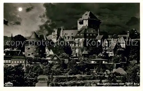 AK / Ansichtskarte Burg_Wupper Schloss Burg bei Nacht Burg Wupper