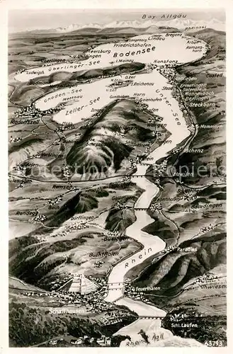 AK / Ansichtskarte Bodensee_Region Panoramakarte Bodensee Region