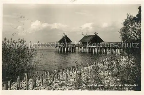 AK / Ansichtskarte Unteruhldingen Pfahlbauten am Bodensee Unteruhldingen