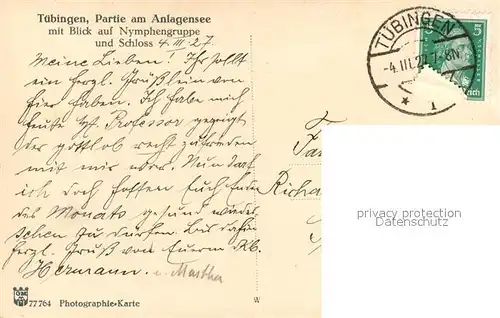 AK / Ansichtskarte Tuebingen mit Nymphengruppe und Schloss Tuebingen