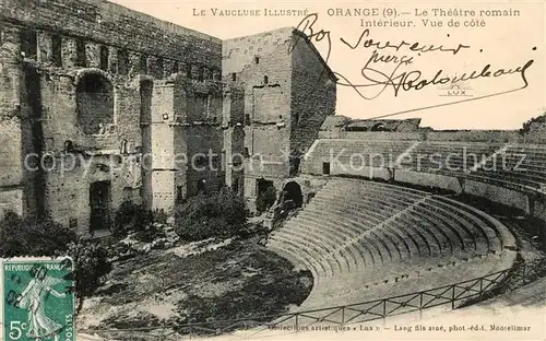 AK / Ansichtskarte Orange Le Theatre romain Interieur Vue de cote Orange