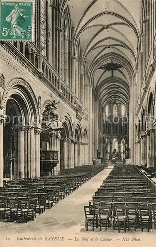 AK / Ansichtskarte Bayeux Cathedrale La Nef et le Choeur Bayeux