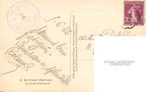 AK / Ansichtskarte La_Grande Chartreuse La Cour d honneur La_Grande Chartreuse