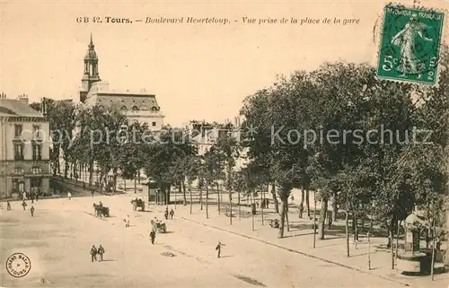 AK / Ansichtskarte Tours_Indre et Loire Boulevard Heurteloup Vue prise de la place de la gare Tours Indre et Loire