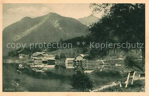 AK / Ansichtskarte Urfeld_Walchensee Blick auf Fischer am See und Herzogstand Urfeld Walchensee