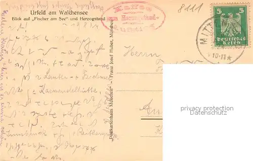 AK / Ansichtskarte Urfeld_Walchensee Blick auf Fischer am See und Herzogstand Urfeld Walchensee