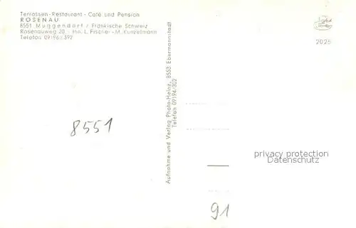 AK / Ansichtskarte Muggendorf_Fraenkische_Schweiz Panorama Teilansichten Hoehle Cafe Restaurant Rosenau Veranda Muggendorf_Fraenkische