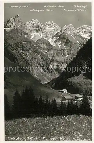 AK / Ansichtskarte Einoedsbach Trettachspitze Maedelegabel Bockkarkopf Berge der guten Hoffnung Einoedsbach