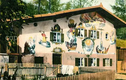 AK / Ansichtskarte Mittenwald_Bayern Bemaltes Haus Mittenwald Bayern