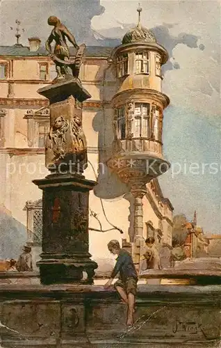 AK / Ansichtskarte Coburg Schloss Ehrenburg Brunnen in der Steingasse Coburg