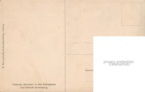 AK / Ansichtskarte Coburg Schloss Ehrenburg Brunnen in der Steingasse Coburg