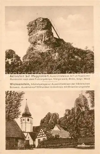 AK / Ansichtskarte Muggendorf_Fraenkische_Schweiz Adlerstein Aussichtsfelsen mit Wichsenstein Muggendorf_Fraenkische