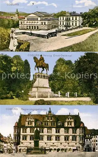 AK / Ansichtskarte Coburg Schloss Herzog Ernst Denkmal Regierungsgebaeude Coburg