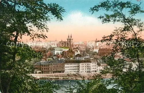 AK / Ansichtskarte Prag_Prahy_Prague Altstadt von der Drahtseilbahn am Belvedere Prag_Prahy_Prague