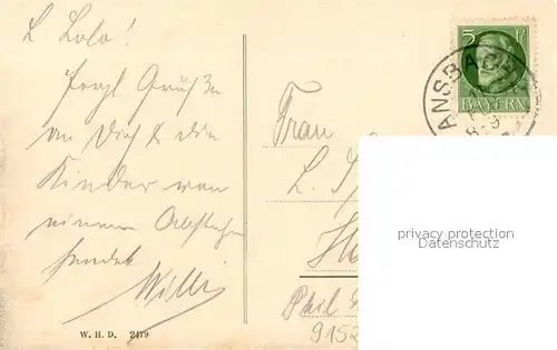 AK / Ansichtskarte Ansbach_Mittelfranken Panorama Ansbach Mittelfranken