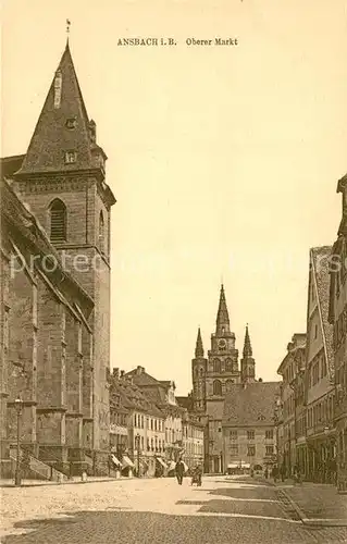 AK / Ansichtskarte Ansbach_Mittelfranken Oberer Markt Ansbach Mittelfranken