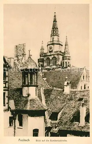 AK / Ansichtskarte Ansbach_Mittelfranken Blick auf die Gumbertuskirche Ansbach Mittelfranken