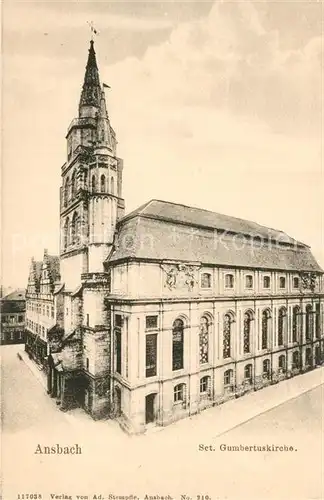 AK / Ansichtskarte Ansbach_Mittelfranken St Gumbertuskirche Ansbach Mittelfranken