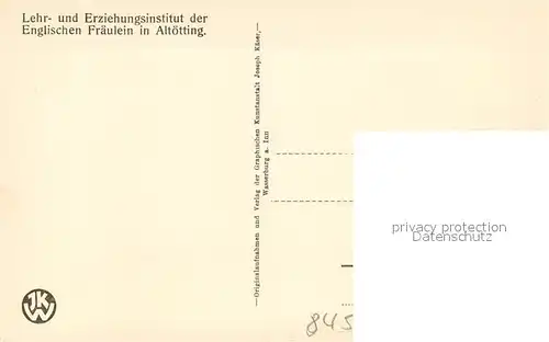 AK / Ansichtskarte Altoetting Institut der Englischen Fraeulein Park Altoetting