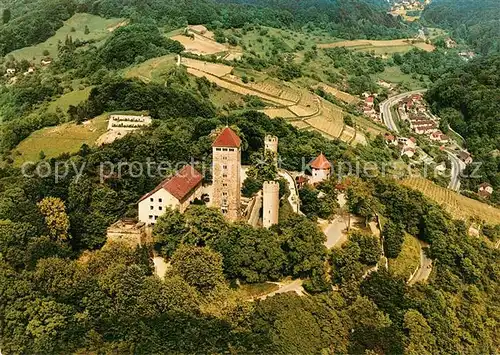 AK / Ansichtskarte Heppenheim_Bergstrasse Starkenburg mit Blick ins Kirschhausener Tal Fliegeraufnahme Heppenheim_Bergstrasse