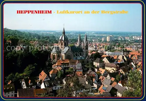 AK / Ansichtskarte Heppenheim_Bergstrasse Teilansicht mit Dom Heppenheim_Bergstrasse