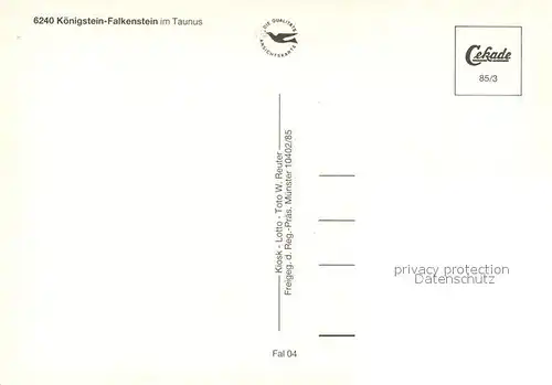 AK / Ansichtskarte Falkenstein_Taunus Burg Fliegeraufnahme Falkenstein_Taunus