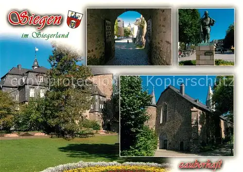 AK / Ansichtskarte Siegen_Westfalen Schloss Denkmal Kirche Siegen_Westfalen