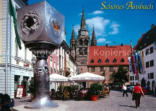 AK / Ansichtskarte Ansbach_Mittelfranken Altstadt St Gumbertus Kirche Denkmal Ansbach Mittelfranken