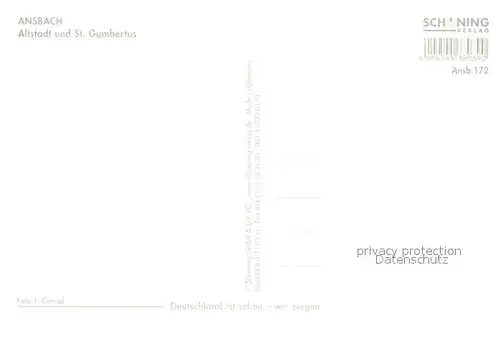 AK / Ansichtskarte Ansbach_Mittelfranken Altstadt St Gumbertus Kirche Denkmal Ansbach Mittelfranken