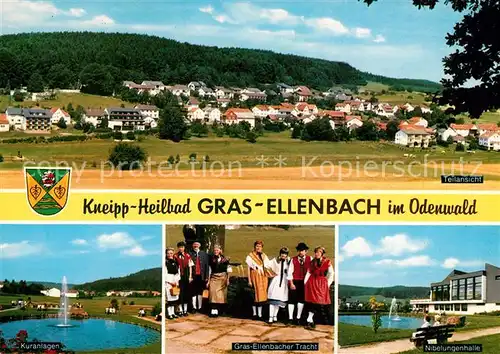 AK / Ansichtskarte Grasellenbach Panorama Kneippkurort Odenwald Kuranlagen Trachten Nibelungenhalle Grasellenbach