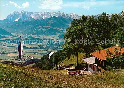 AK / Ansichtskarte Koessen_Tirol Taubenseehuette Blick ins Tal Alpenpanorama Koessen Tirol