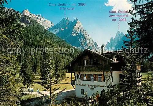 AK / Ansichtskarte Sexten_Sesto_Suedtirol Fischleintal Dolomiten Haus am Wald Val Fiscalina Dolomiti Sexten_Sesto_Suedtirol