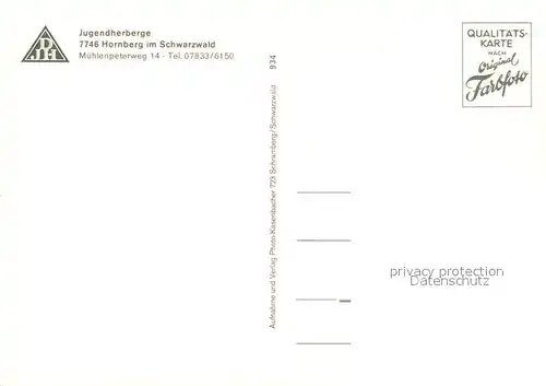 AK / Ansichtskarte Hornberg_Schwarzwald Jugendherberge Hornberg Schwarzwald