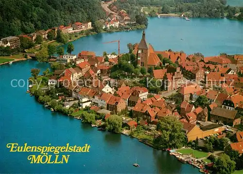 AK / Ansichtskarte Moelln_Lauenburg Luft  und Kneippkurort Eulenspiegelstadt Naturpark Lauenburgische Seen Fliegeraufnahme Moelln_Lauenburg