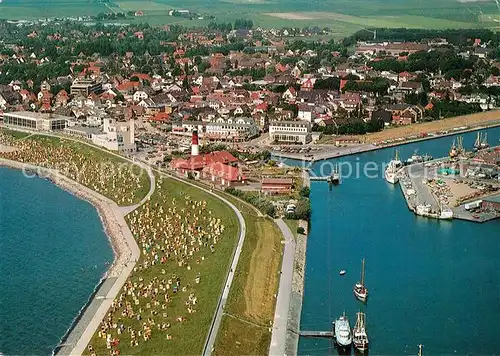 AK / Ansichtskarte Buesum_Nordseebad Strand Hafen Fliegeraufnahme Buesum_Nordseebad