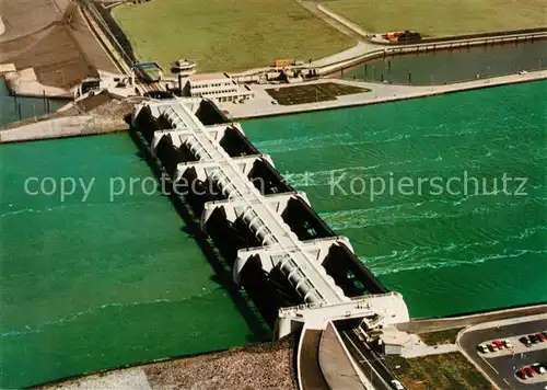 AK / Ansichtskarte Vollerwiek Eiderdamm mit Sperrwerk Fliegeraufnahme Vollerwiek