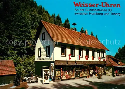 AK / Ansichtskarte Triberg_Schwarzwald Weisser Uhren Spezialgeschaeft fuer Kuckucksuhren Triberg Schwarzwald