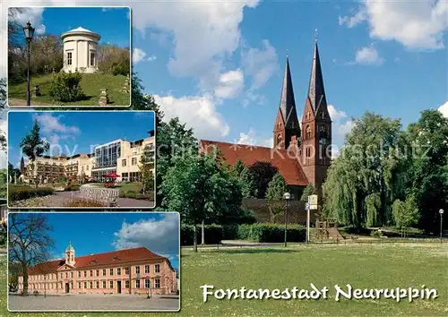 AK / Ansichtskarte Neuruppin Tempelgarten Seehotel Fontane Altes Gymnasium Klosterkirche  Neuruppin