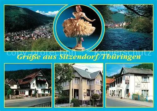 AK / Ansichtskarte Sitzendorf_Thueringen Pension Haus Kokel Pension Apel Pension Postklause Sitzendorf Thueringen