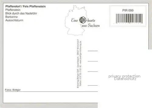 AK / Ansichtskarte Pfaffenstein_Koenigstein_Saechsische_Schweiz Blicj durch das Nadeloehr Barbarine Aussichtsturm Pfaffenstein_Koenigstein