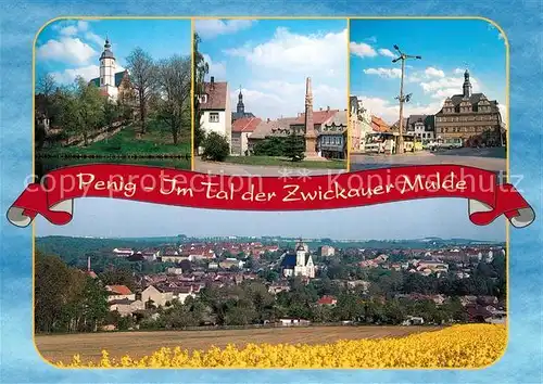 AK / Ansichtskarte Penig Stadtkirche Unser Lieben Frau auf dem Berge Markt Rathaus  Penig