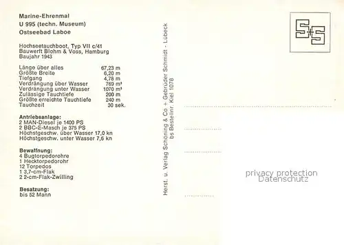 AK / Ansichtskarte U Boote_Unterseeboot U 995 Marine Ehrenmal Laboe  U Boote Unterseeboot