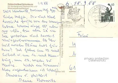 AK / Ansichtskarte Scharbeutz_Ostseebad Fliegeraufnahme Seebruecke Meerwasserwellenbad Scharbeutz_Ostseebad