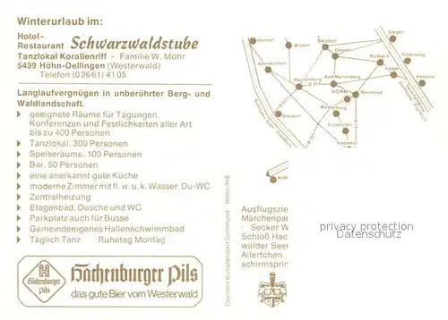 AK / Ansichtskarte Oellingen_Westerwald Hotel Schwarzwaldstube Oellingen_Westerwald