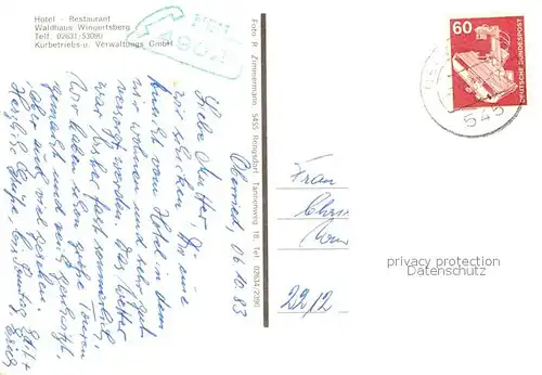 AK / Ansichtskarte Neuwied_Rhein Hotel Restaurant Waldhaus Wingertsberg Neuwied Rhein