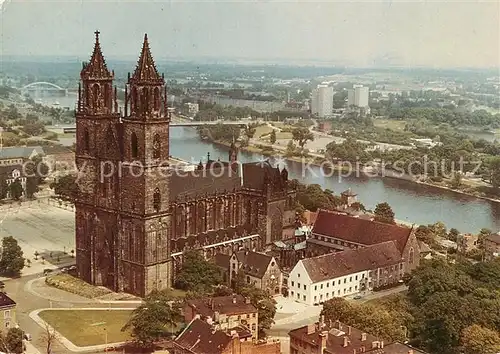 AK / Ansichtskarte Magdeburg Dom Luftbildserie der Interflug Magdeburg