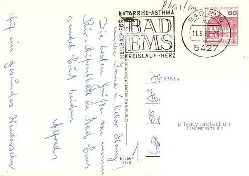 AK / Ansichtskarte Bad_Ems Albert Kurheim Lahnpromenade Thermalbad Speisesaal Aufenthaltsraum Bad_Ems