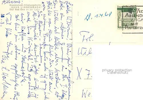 AK / Ansichtskarte Bad_Ems Eisenbahner Erholungsheim Haus Lindenbach Bad_Ems