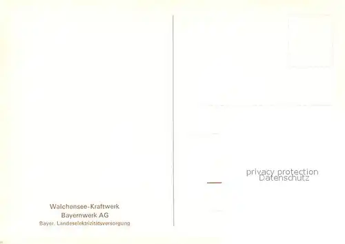 AK / Ansichtskarte Walchensee Kraftwerk Bayernwerk AG Fliegeraufnahme Walchensee